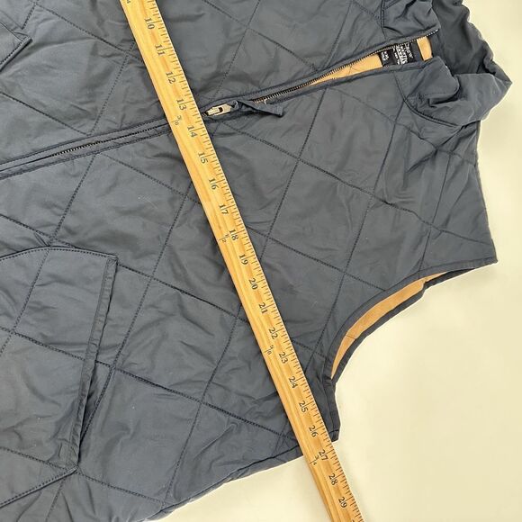 J. CREW Authentic Outerwear Men's Zip Up Quilted Vest XXL Blue Tan #742 - Picture 2 of 7